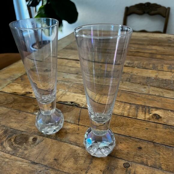 Pair Of Anthropologie Gemma Flute Champagne Glasses 7.5 In Tall - Picture 5 of 6